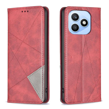 Rhombus Texture Magnetic Leather Phone Case, For Honor 600 Global, For Honor 600 Lite Global, For Honor X6d 5G, For Honor X8d 4G
