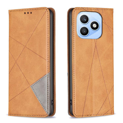 Rhombus Texture Magnetic Leather Phone Case, For Honor 600 Global, For Honor 600 Lite Global, For Honor X6d 5G, For Honor X8d 4G
