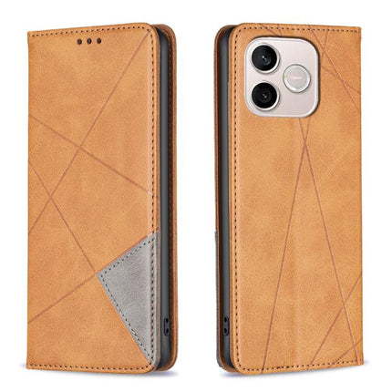 Rhombus Texture Magnetic Leather Phone Case, For Honor 600 Global, For Honor 600 Lite Global, For Honor X6d 5G, For Honor X8d 4G
