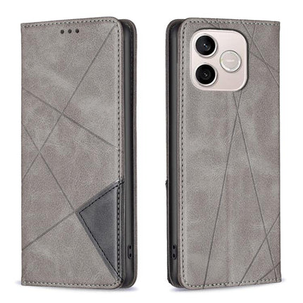 Rhombus Texture Magnetic Leather Phone Case, For Honor 600 Global, For Honor 600 Lite Global, For Honor X6d 5G, For Honor X8d 4G