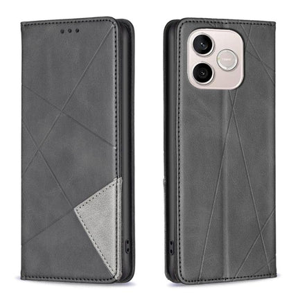 Rhombus Texture Magnetic Leather Phone Case, For Honor 600 Global, For Honor 600 Lite Global, For Honor X6d 5G, For Honor X8d 4G