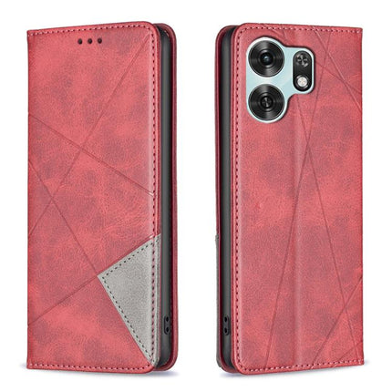 Rhombus Texture Magnetic Leather Phone Case, For Honor 600 Global, For Honor 600 Lite Global, For Honor X6d 5G, For Honor X8d 4G