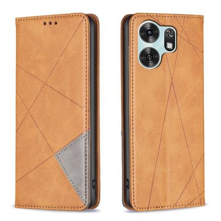 Rhombus Texture Magnetic Leather Phone Case, For Honor 600 Global, For Honor 600 Lite Global, For Honor X6d 5G, For Honor X8d 4G