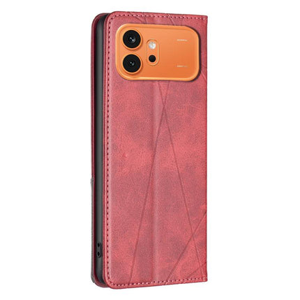 Rhombus Texture Magnetic Leather Phone Case, For Honor 600 Global, For Honor 600 Lite Global, For Honor X6d 5G, For Honor X8d 4G