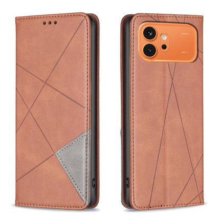 Rhombus Texture Magnetic Leather Phone Case, For Honor 600 Global, For Honor 600 Lite Global, For Honor X6d 5G, For Honor X8d 4G
