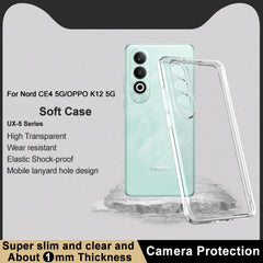 IMAK UX-5 Series Transparent Shockproof TPU Protective Case, For OnePlus Nord CE4 5G/OPPO K12 5G, For OnePlus Ace 3V 5G, For OnePlus Ace 3 5G, For OnePlus 12 5G, For OnePlus Ace 2 Pro 5G