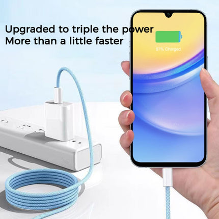1m USB-C / Type-C to Type-C Macaron Braided Charging Cable