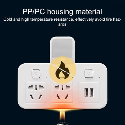 Home Office Multifunctional USB Wireless Plug Converter Plug Board, with Night Light, 1 to 4 + 2USB