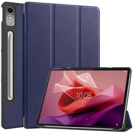 Custer Solid Color 3-Fold Stand Leather Tablet Case, For Lenovo Tab P12/Xiaoxin Pad Pro 12.7 inch