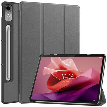 Custer Solid Color 3-Fold Stand Leather Tablet Case, For Lenovo Tab P12/Xiaoxin Pad Pro 12.7 inch