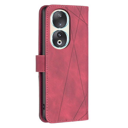 Magnetic Buckle Rhombus Texture Leather Phone Case, For Honor 90 5G, For Honor X7A