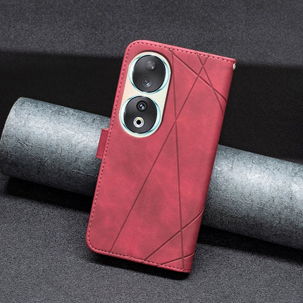 Magnetic Buckle Rhombus Texture Leather Phone Case, For Honor 90 5G, For Honor X7A