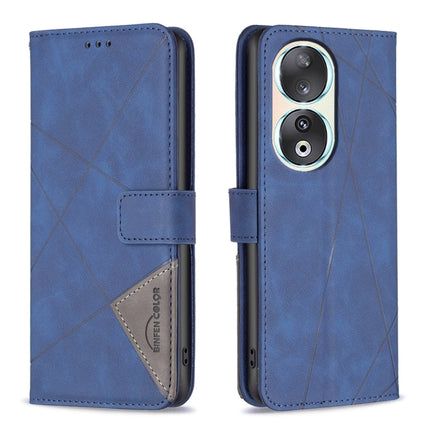 Magnetic Buckle Rhombus Texture Leather Phone Case, For Honor 90 5G, For Honor X7A