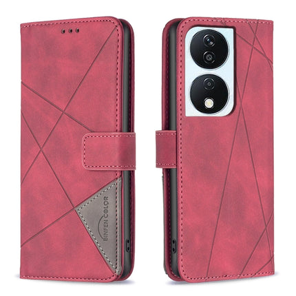 Magnetic Buckle Rhombus Texture Leather Phone Case, For Honor X8b, For Honor X9b/Magic6 Lite 5G, For Honor X7b, For Honor 100 Pro