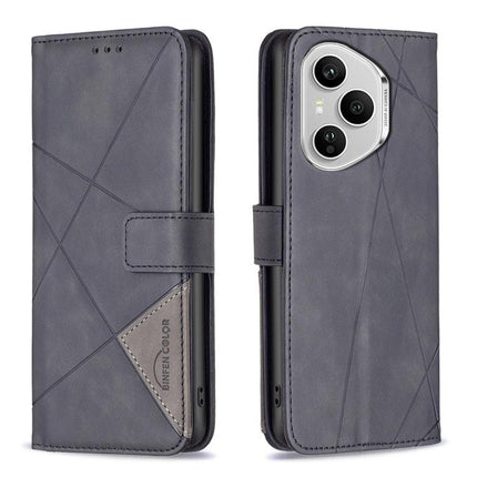 Magnetic Buckle Rhombus Texture Leather Phone Case, For Honor X5c 4G / X5c Plus, For Honor X9d 5G / X70 5G, For Honor X7d 5G, For Honor 400 Pro Global 160.8mm