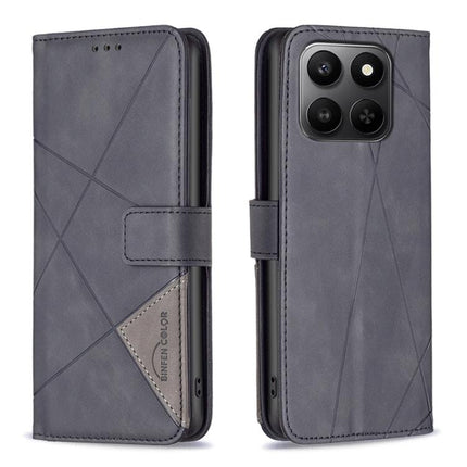 Magnetic Buckle Rhombus Texture Leather Phone Case, For Honor X5c 4G / X5c Plus, For Honor X9d 5G / X70 5G, For Honor X7d 5G, For Honor 400 Pro Global 160.8mm