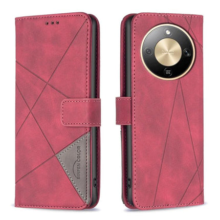 Magnetic Buckle Rhombus Texture Leather Phone Case, For Honor X5c 4G / X5c Plus, For Honor X9d 5G / X70 5G, For Honor X7d 5G, For Honor 400 Pro Global 160.8mm