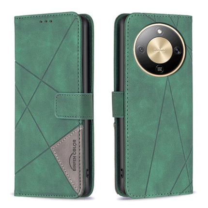 Magnetic Buckle Rhombus Texture Leather Phone Case, For Honor X5c 4G / X5c Plus, For Honor X9d 5G / X70 5G, For Honor X7d 5G, For Honor 400 Pro Global 160.8mm