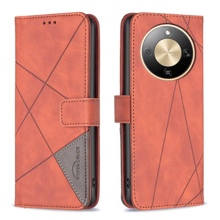 Magnetic Buckle Rhombus Texture Leather Phone Case, For Honor X5c 4G / X5c Plus, For Honor X9d 5G / X70 5G, For Honor X7d 5G, For Honor 400 Pro Global 160.8mm