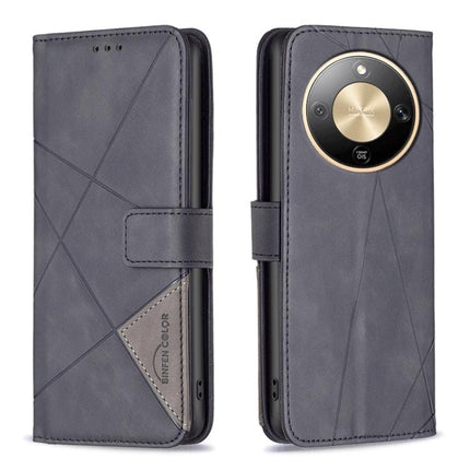 Magnetic Buckle Rhombus Texture Leather Phone Case, For Honor X5c 4G / X5c Plus, For Honor X9d 5G / X70 5G, For Honor X7d 5G, For Honor 400 Pro Global 160.8mm