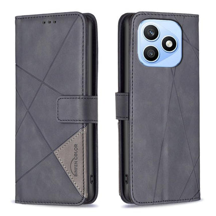 Magnetic Buckle Rhombus Texture Leather Phone Case, For Honor 600 Global, For Honor 600 Lite Global, For Honor X6d 5G, For Honor X8d 4G