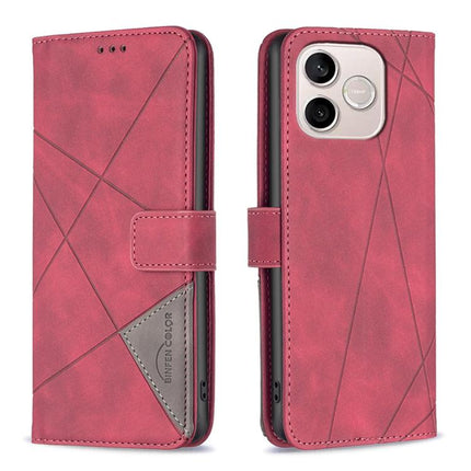 Magnetic Buckle Rhombus Texture Leather Phone Case, For Honor 600 Global, For Honor 600 Lite Global, For Honor X6d 5G, For Honor X8d 4G