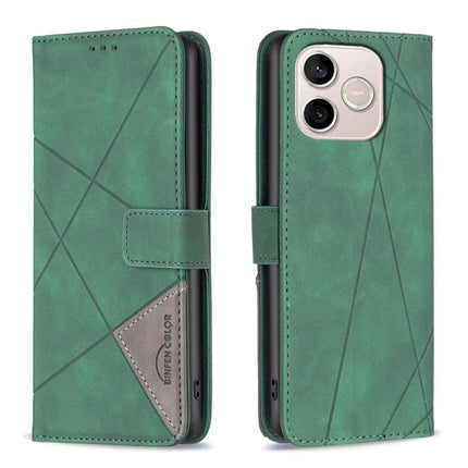 Magnetic Buckle Rhombus Texture Leather Phone Case, For Honor 600 Global, For Honor 600 Lite Global, For Honor X6d 5G, For Honor X8d 4G
