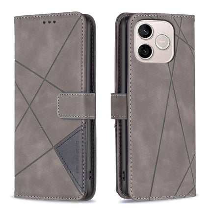 Magnetic Buckle Rhombus Texture Leather Phone Case, For Honor 600 Global, For Honor 600 Lite Global, For Honor X6d 5G, For Honor X8d 4G