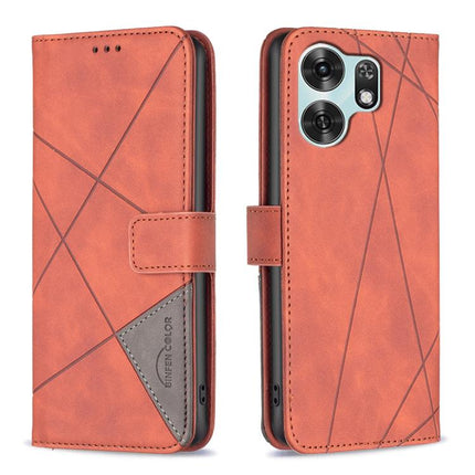 Magnetic Buckle Rhombus Texture Leather Phone Case, For Honor 600 Global, For Honor 600 Lite Global, For Honor X6d 5G, For Honor X8d 4G