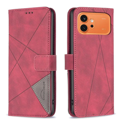 Magnetic Buckle Rhombus Texture Leather Phone Case, For Honor 600 Global, For Honor 600 Lite Global, For Honor X6d 5G, For Honor X8d 4G