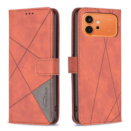 Magnetic Buckle Rhombus Texture Leather Phone Case, For Honor 600 Global, For Honor 600 Lite Global, For Honor X6d 5G, For Honor X8d 4G