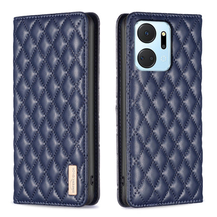 Diamond Lattice Magnetic Leather Flip Phone Case, For Honor X7a