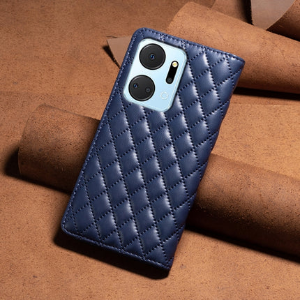 Diamond Lattice Magnetic Leather Flip Phone Case, For Honor X7a