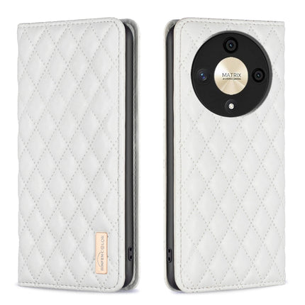 Diamond Lattice Magnetic Leather Flip Phone Case, For Honor X9b/Magic6 Lite 5G, For Honor X7b, For Honor 100 Pro, For Honor 100