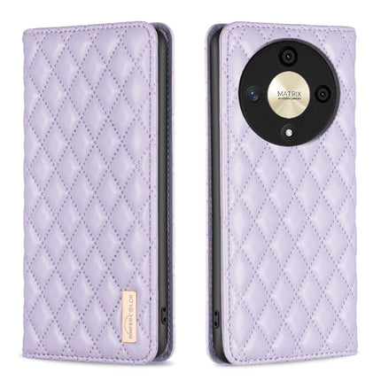 Diamond Lattice Magnetic Leather Flip Phone Case, For Honor X9b/Magic6 Lite 5G, For Honor X7b, For Honor 100 Pro, For Honor 100