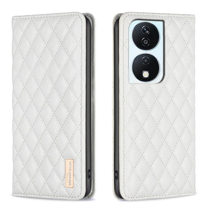 Diamond Lattice Magnetic Leather Flip Phone Case, For Honor X9b/Magic6 Lite 5G, For Honor X7b, For Honor 100 Pro, For Honor 100