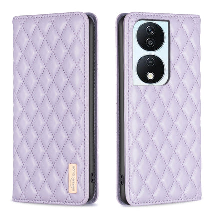 Diamond Lattice Magnetic Leather Flip Phone Case, For Honor X9b/Magic6 Lite 5G, For Honor X7b, For Honor 100 Pro, For Honor 100