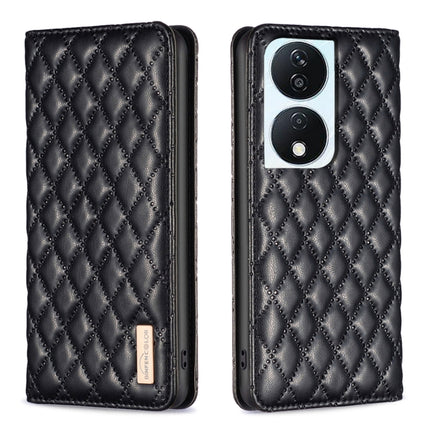 Diamond Lattice Magnetic Leather Flip Phone Case, For Honor X9b/Magic6 Lite 5G, For Honor X7b, For Honor 100 Pro, For Honor 100
