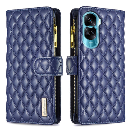 Diamond Lattice Zipper Wallet Leather Flip Phone Case, For Honor 100 Pro, For Honor 100, For Honor X6a, For Honor 90 Lite / X50i