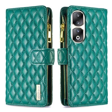 Diamond Lattice Zipper Wallet Leather Flip Phone Case, For Honor 90 Pro, For Honor 90 5G, For Honor X7a