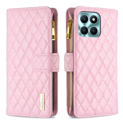 Diamond Lattice Zipper Wallet Leather Flip Phone Case, For Honor 100 Pro, For Honor 100, For Honor X6a, For Honor 90 Lite / X50i