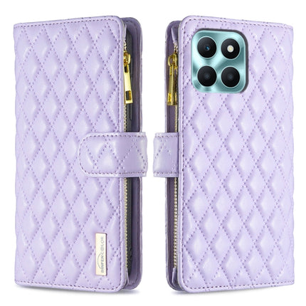 Diamond Lattice Zipper Wallet Leather Flip Phone Case, For Honor 100 Pro, For Honor 100, For Honor X6a, For Honor 90 Lite / X50i