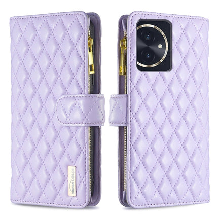 Diamond Lattice Zipper Wallet Leather Flip Phone Case, For Honor 100 Pro, For Honor 100, For Honor X6a, For Honor 90 Lite / X50i