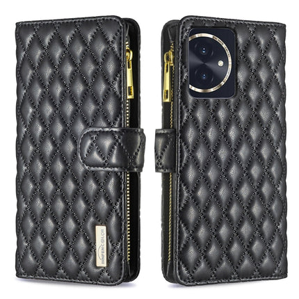 Diamond Lattice Zipper Wallet Leather Flip Phone Case, For Honor 100 Pro, For Honor 100, For Honor X6a, For Honor 90 Lite / X50i
