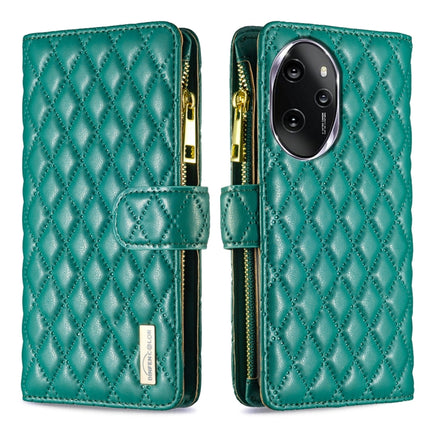 Diamond Lattice Zipper Wallet Leather Flip Phone Case, For Honor 100 Pro, For Honor 100, For Honor X6a, For Honor 90 Lite / X50i