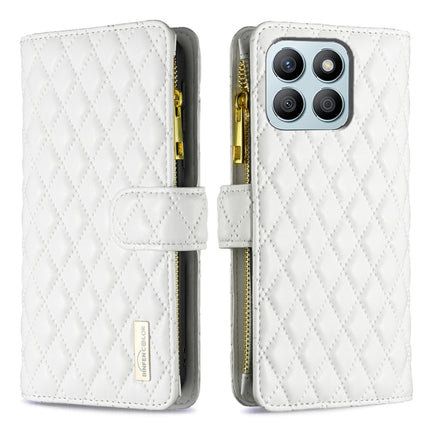 Diamond Lattice Zipper Wallet Leather Flip Phone Case, For Honor 600 Global, For Honor X8b, For Honor X9b / Magic6 Lite 5G, For Honor X7b