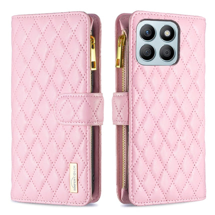 Diamond Lattice Zipper Wallet Leather Flip Phone Case, For Honor 600 Global, For Honor X8b, For Honor X9b / Magic6 Lite 5G, For Honor X7b