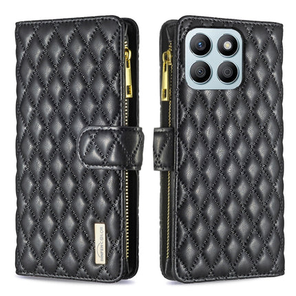 Diamond Lattice Zipper Wallet Leather Flip Phone Case, For Honor 600 Global, For Honor X8b, For Honor X9b / Magic6 Lite 5G, For Honor X7b