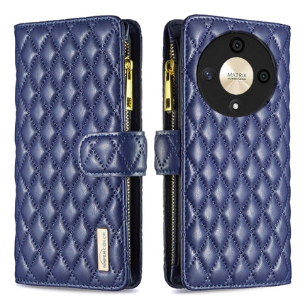Diamond Lattice Zipper Wallet Leather Flip Phone Case, For Honor 600 Global, For Honor X8b, For Honor X9b / Magic6 Lite 5G, For Honor X7b