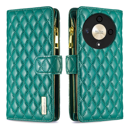 Diamond Lattice Zipper Wallet Leather Flip Phone Case, For Honor 600 Global, For Honor X8b, For Honor X9b / Magic6 Lite 5G, For Honor X7b